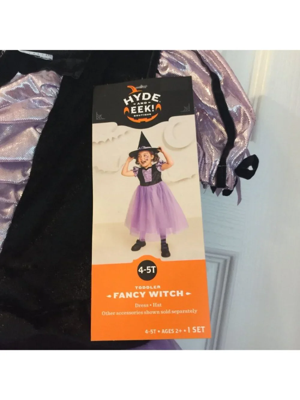 Hyde & EEK Toddler 4-5T Fancy Witch Layered Dress & Hat